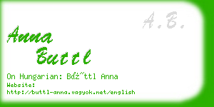 anna buttl business card